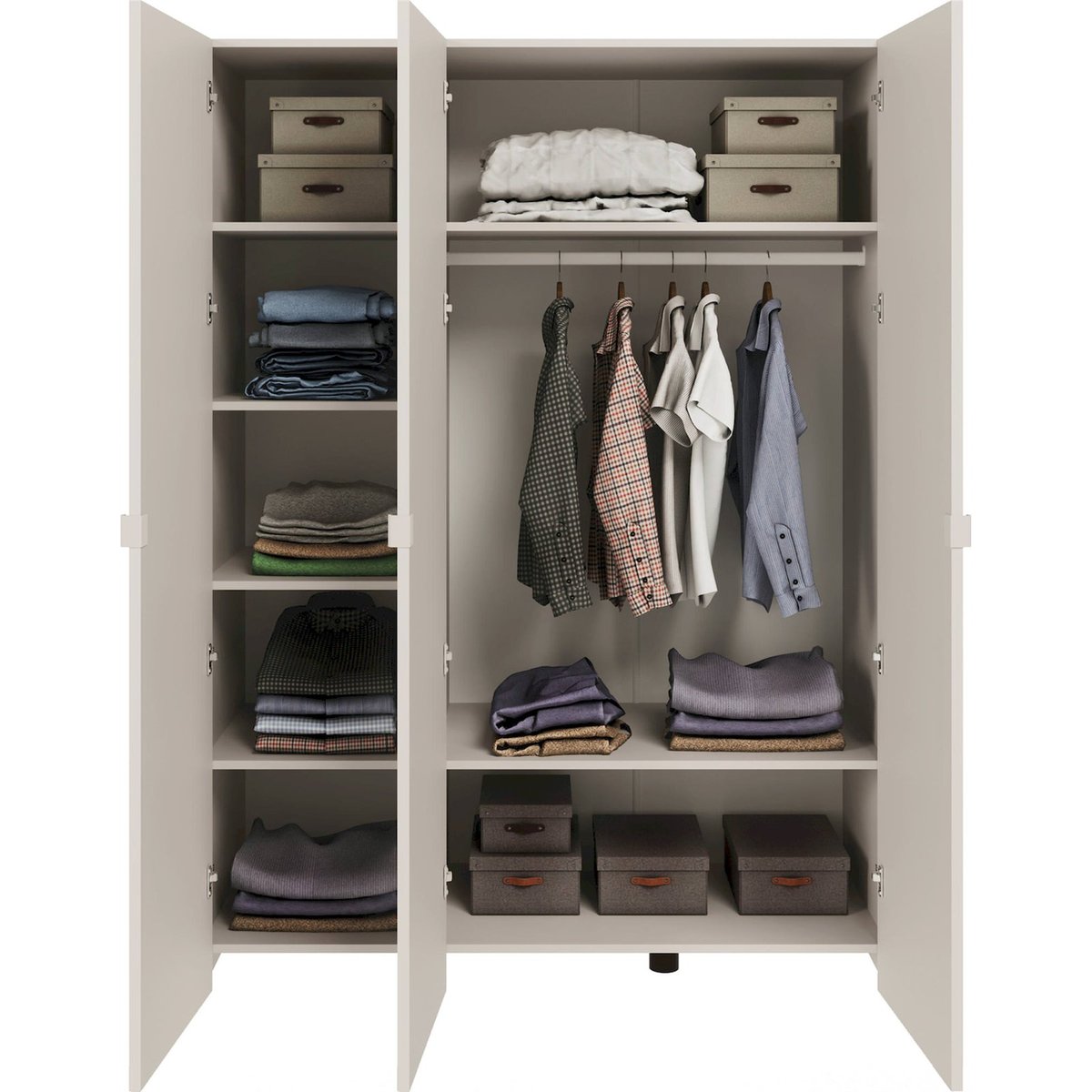 Armoire 3 portes miroir collection ARKADIA cachemire, RECOLLECTION