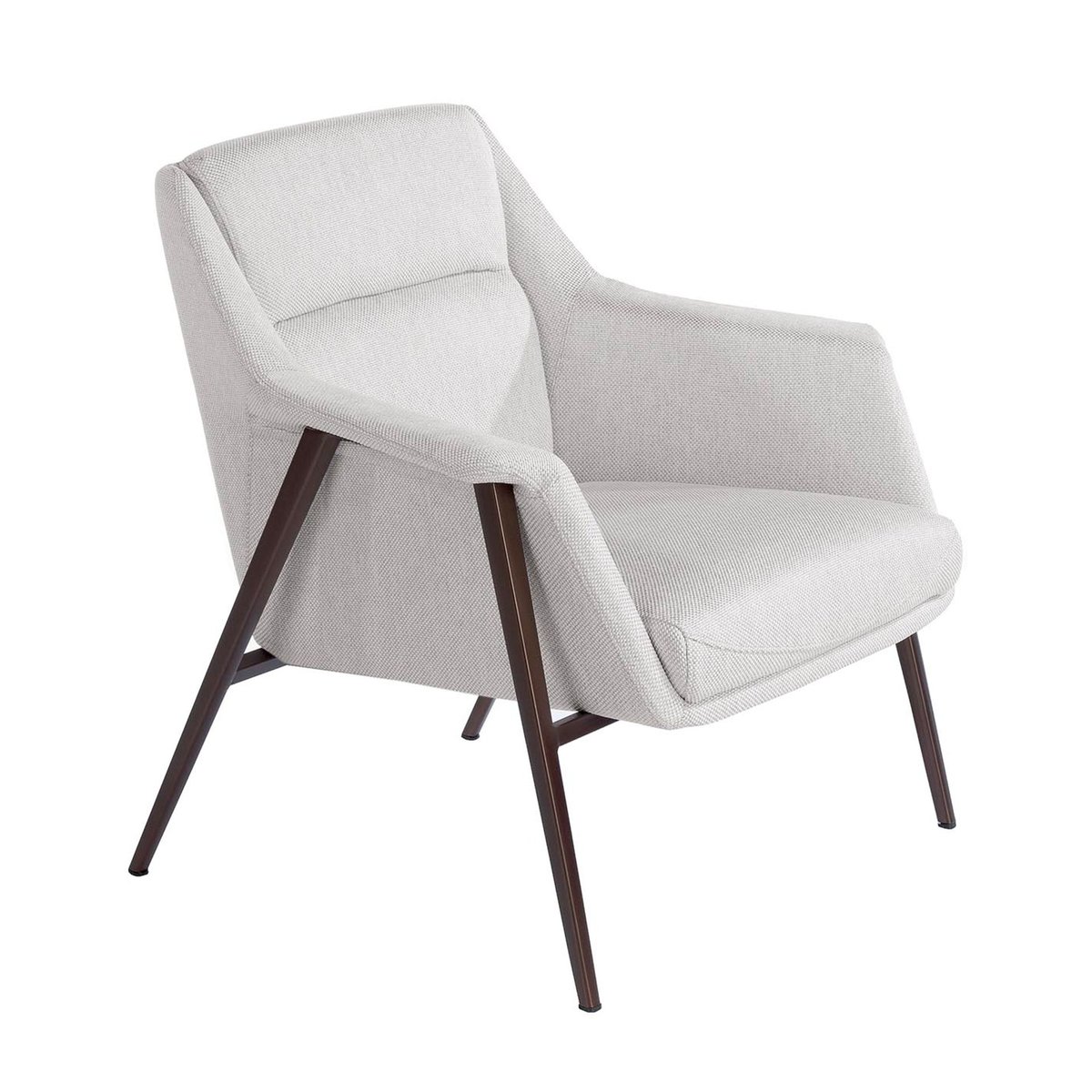 Fauteuil en tissu blanc | marron, ANGEL CERDA
