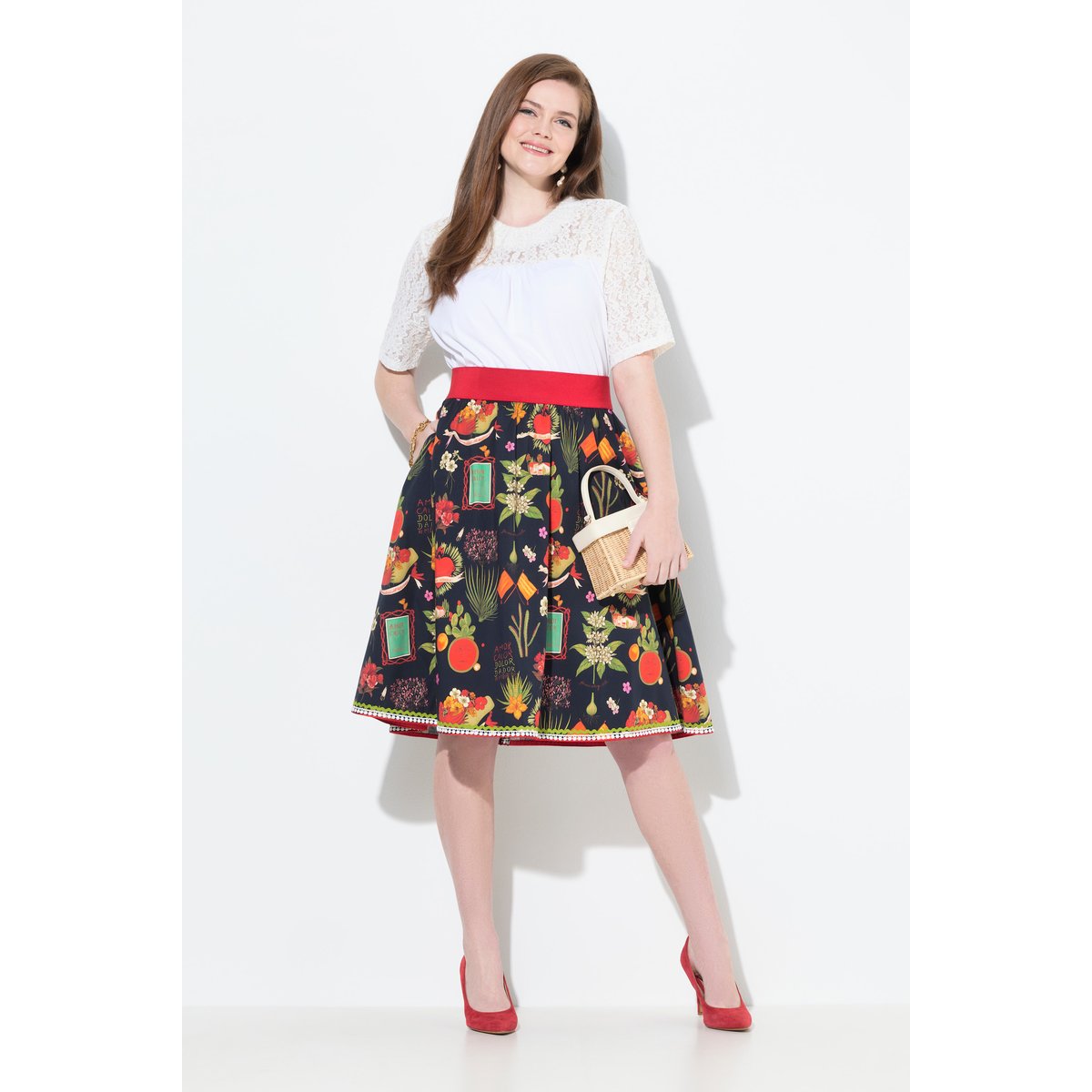 Robe imprimé champêtre noir, ULLA POPKEN