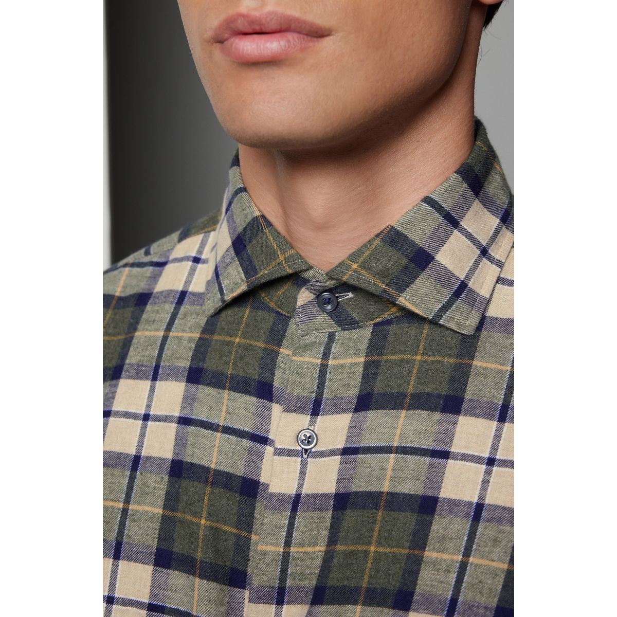Chemise en flanelle brossé à carreaux verts, NEXT