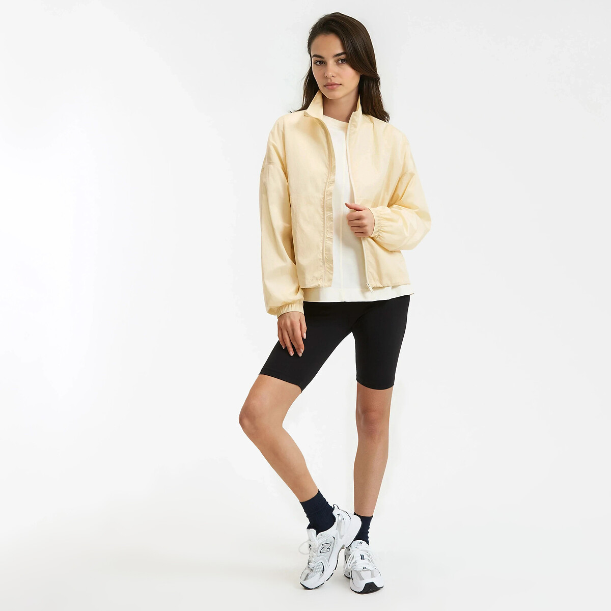 Blouson coupe-vent court zippé beige, LA REDOUTE COLLECTIONS