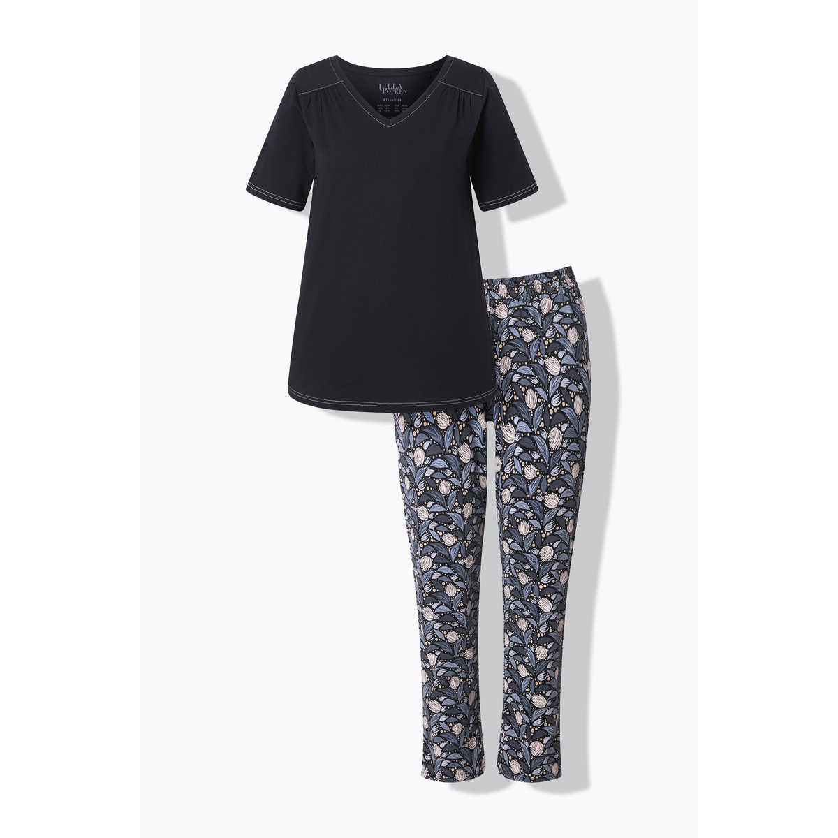 Pyjama motif feuilles noir, ULLA POPKEN