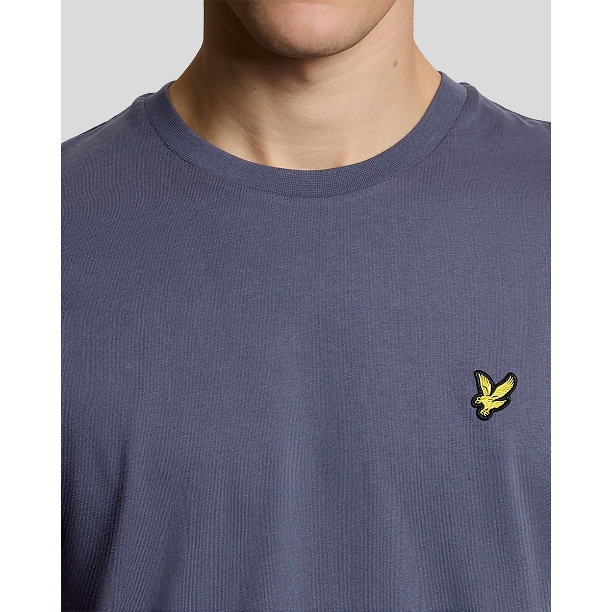 T-shirt en coton col rond grise pierre, LYLE & SCOTT