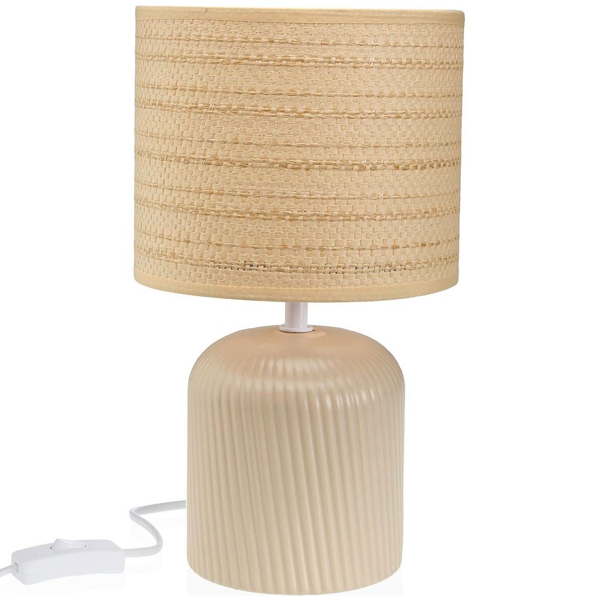 Lampe à poser céramique beige 18x18x31.5cm beige, VERSA
