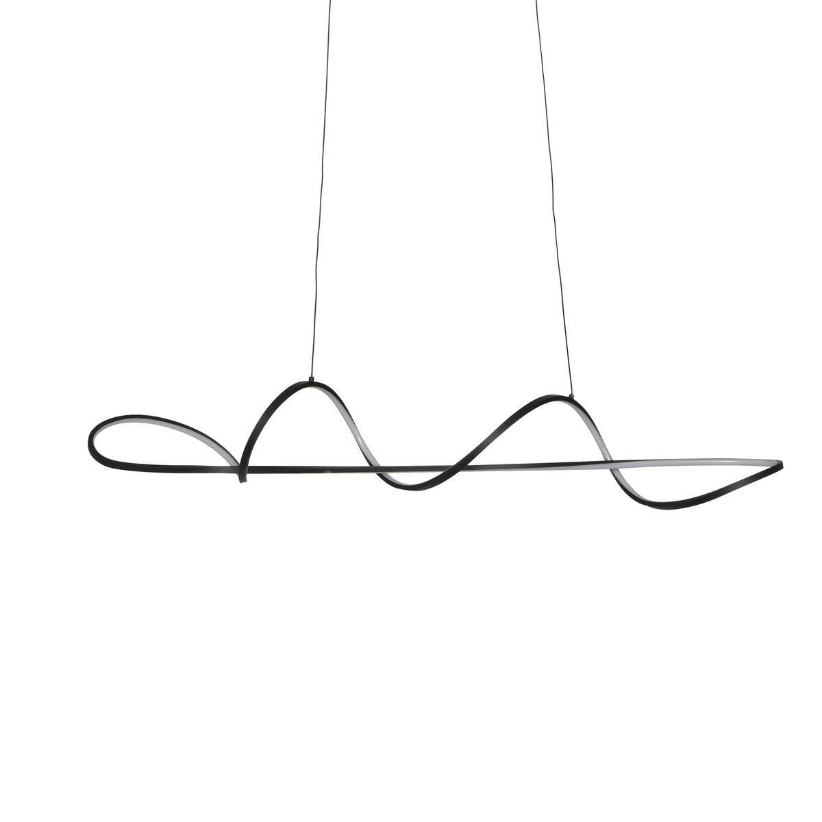 Suspension oblong en aluminium LONEL noir, ATMOSPHERA