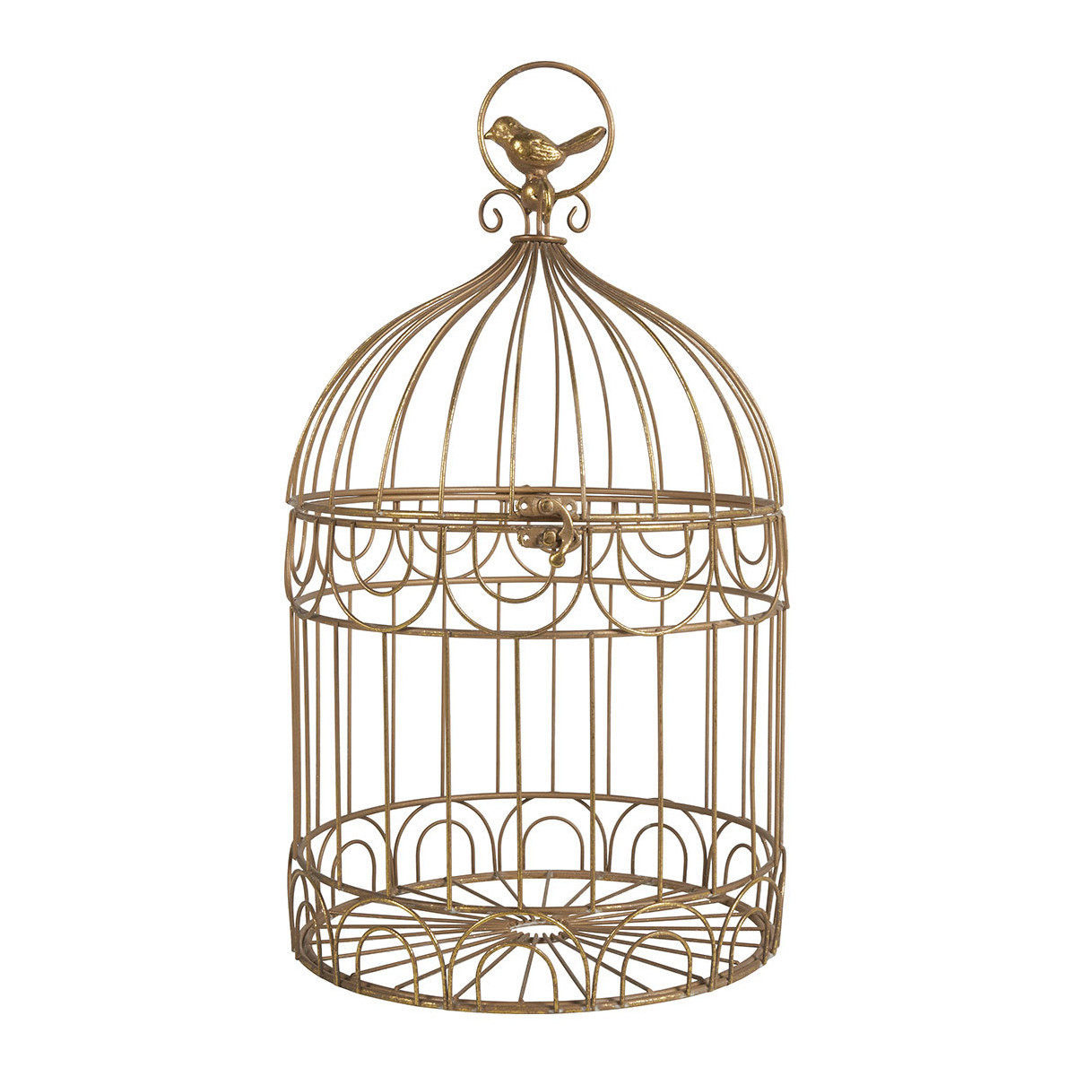 Set de 2 cages à oiseaux en métal or, MATHILDE M