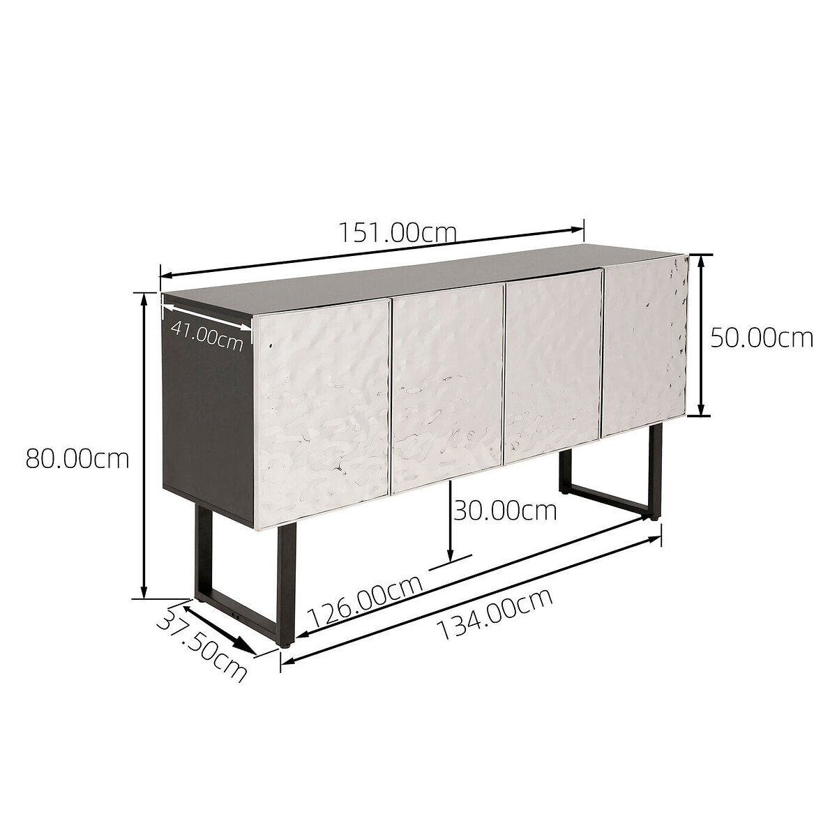 Credenza Carino 151x80cm argent, KARE DESIGN