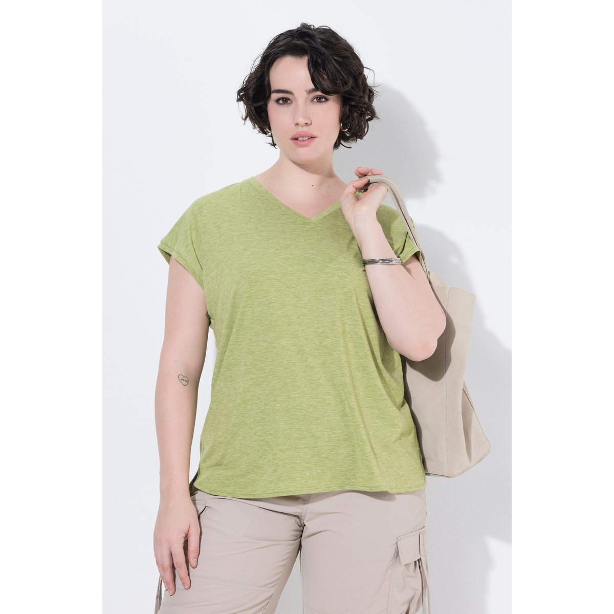 T-shirt olive clair, ULLA POPKEN