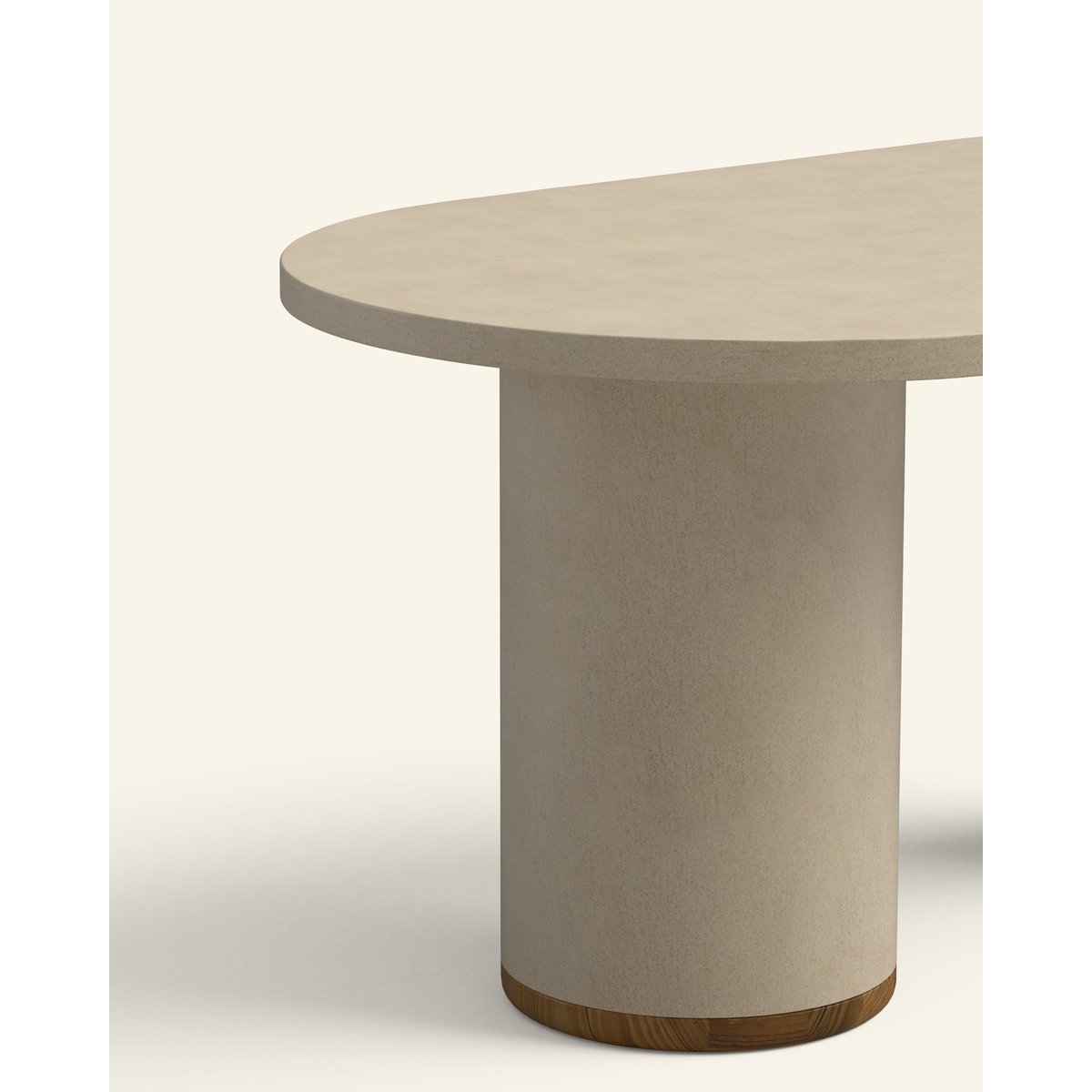 Table à manger en microciment blanc cassé 200 cm - DALIA sable, HANNUN