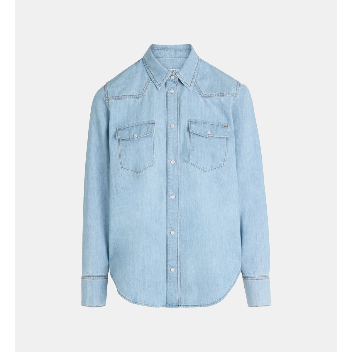 Chemise droite eldorado en coton bleu clair, GALERIES LAFAYETTE