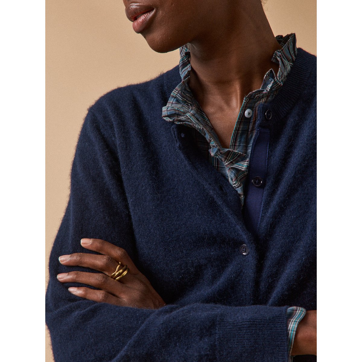 Gilet boutonné - Collection Cachemire marine, CYRILLUS