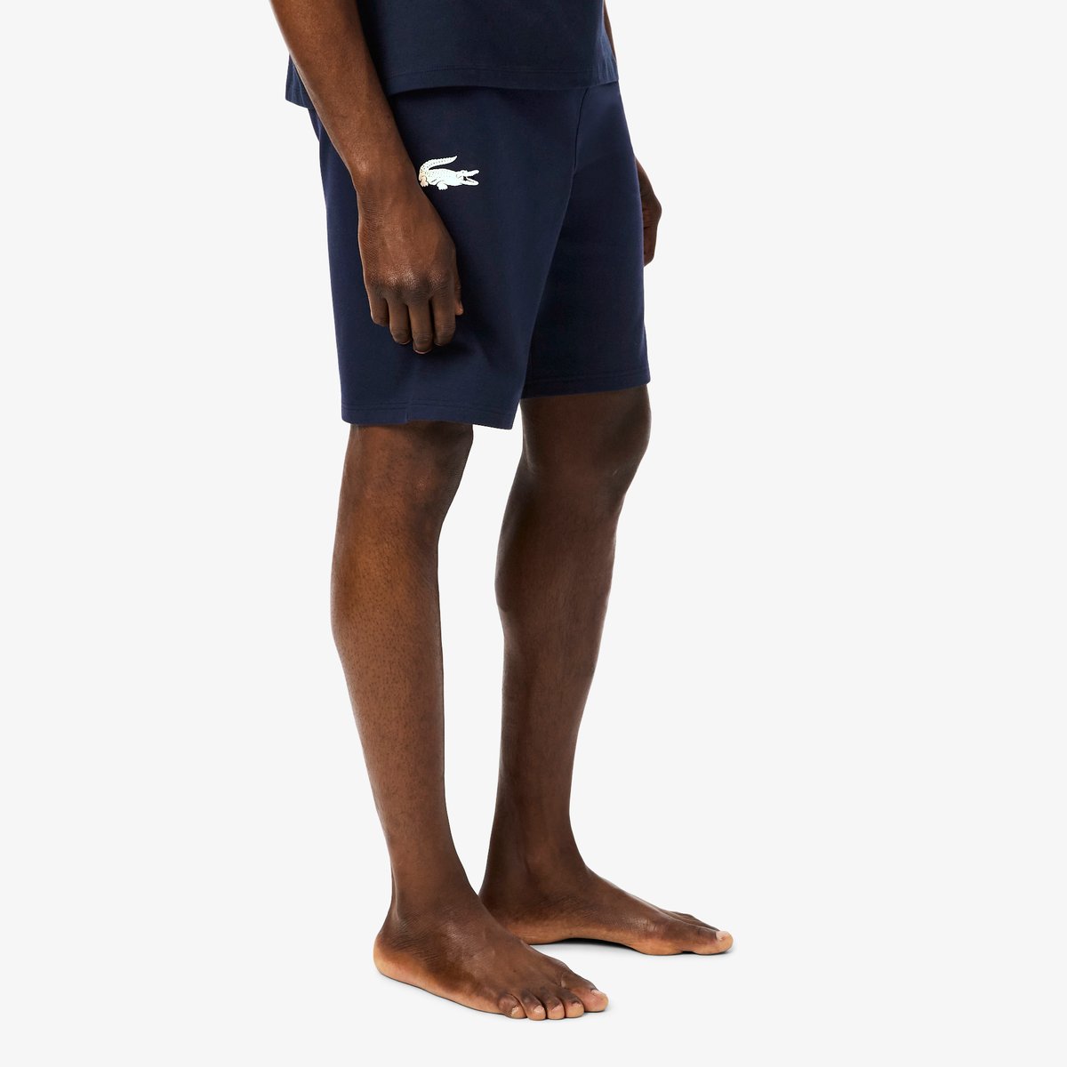 Short de pyjama straight fit molleton bleu-525, LACOSTE