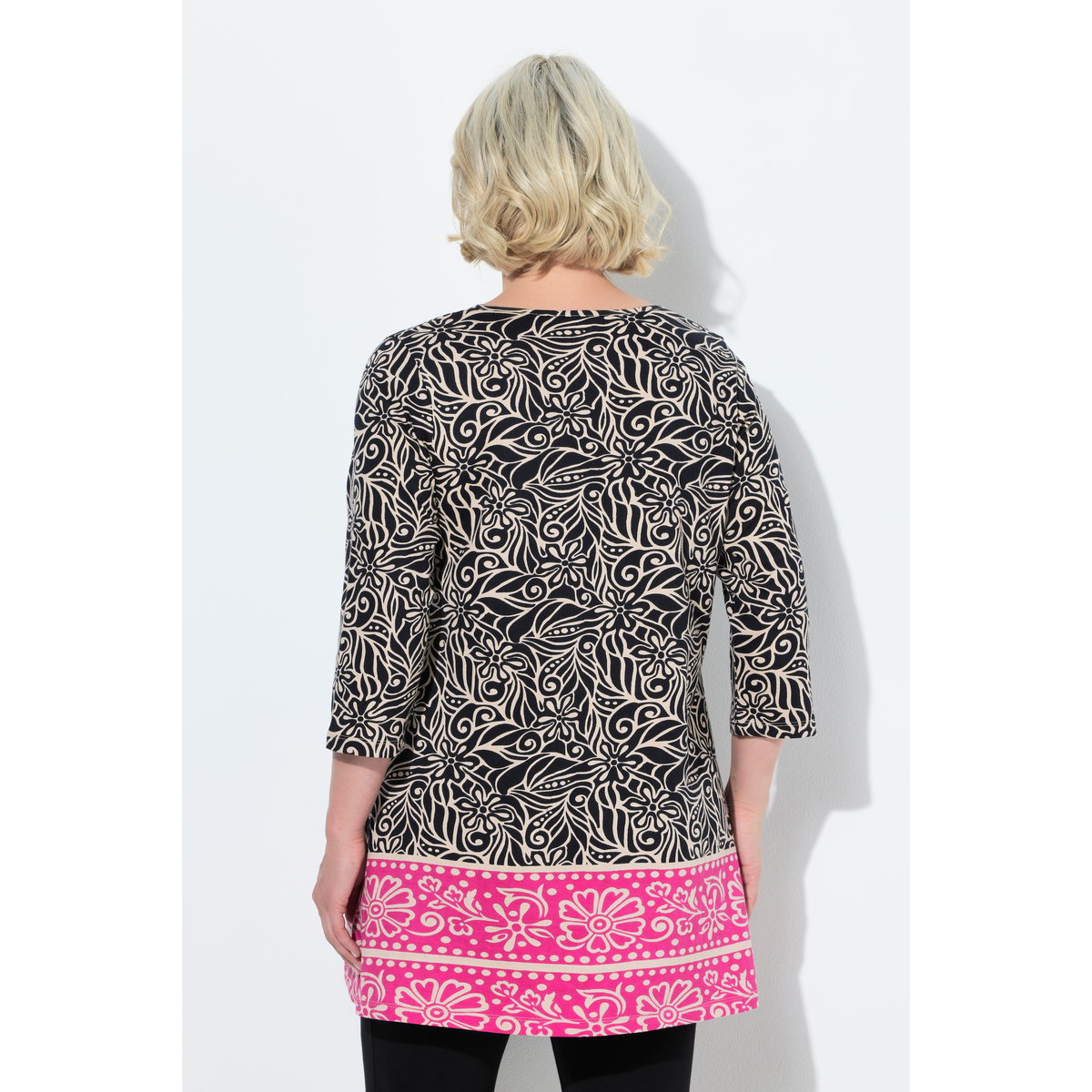 T-shirt long noir, ULLA POPKEN