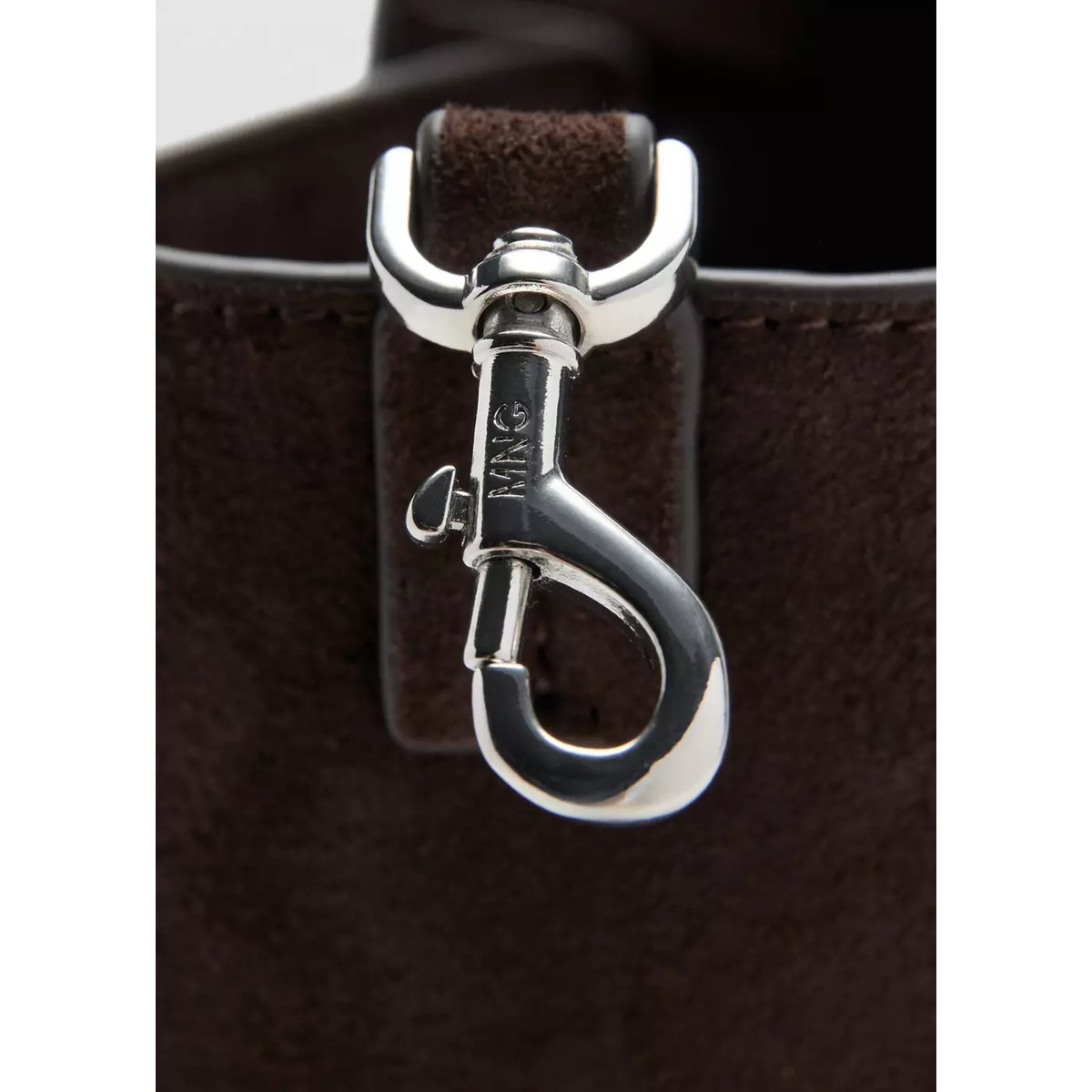 Sac shopper cuir chocolat, MANGO