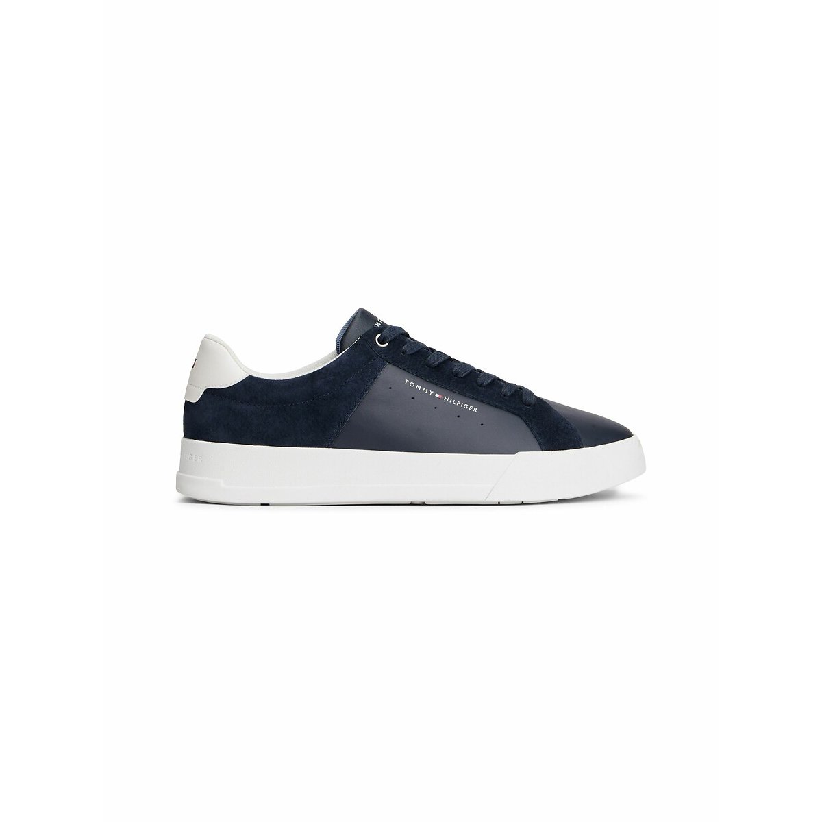 Leather Trainers navy blue, TOMMY HILFIGER