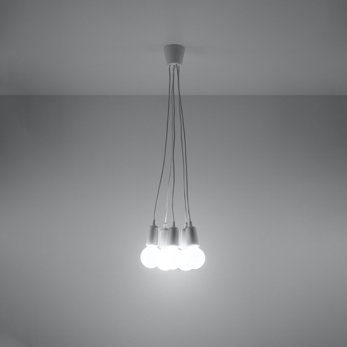 Suspension PVC Blanc E27 5 Diego blanc, EDEN