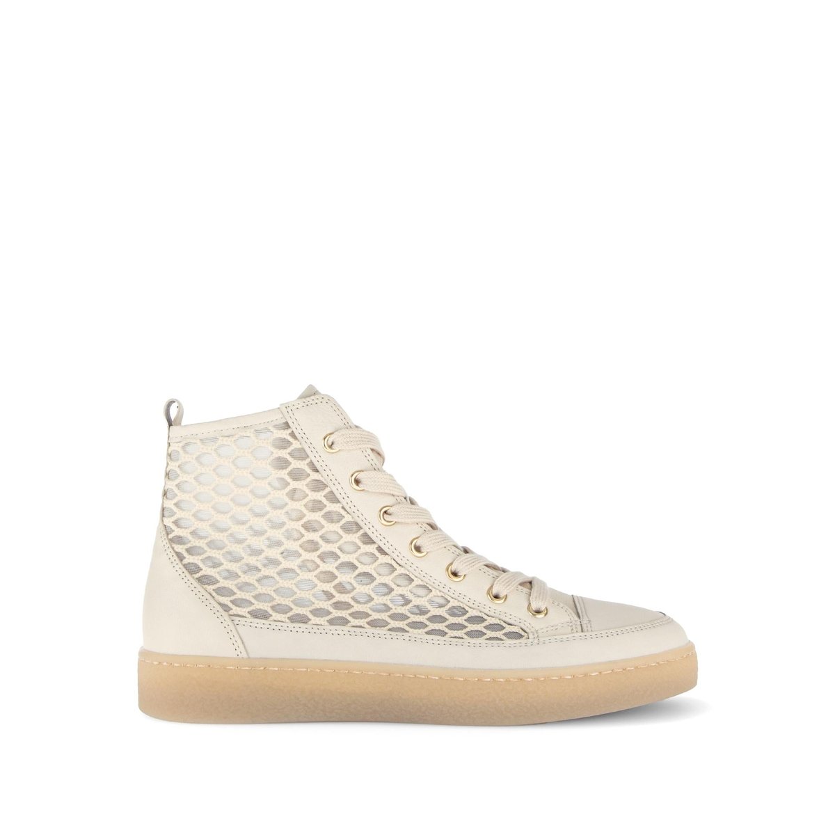 Baskets en cuir à talon compensé crème, GABOR