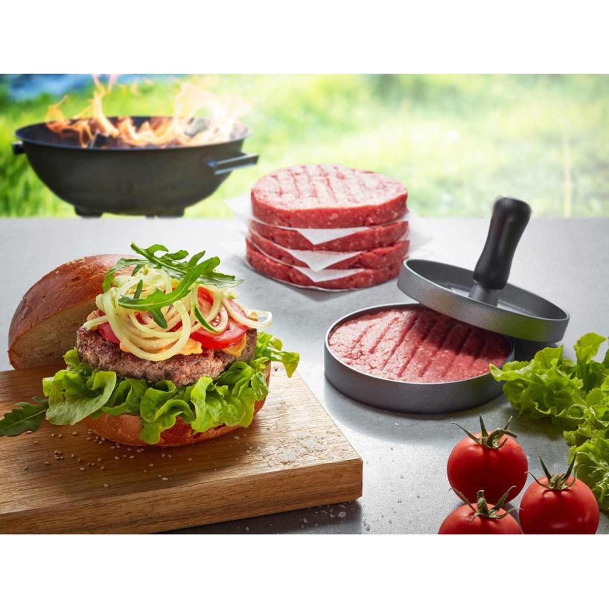 Kit à burger BBQ, 3 pièces couleur unique, GEFU