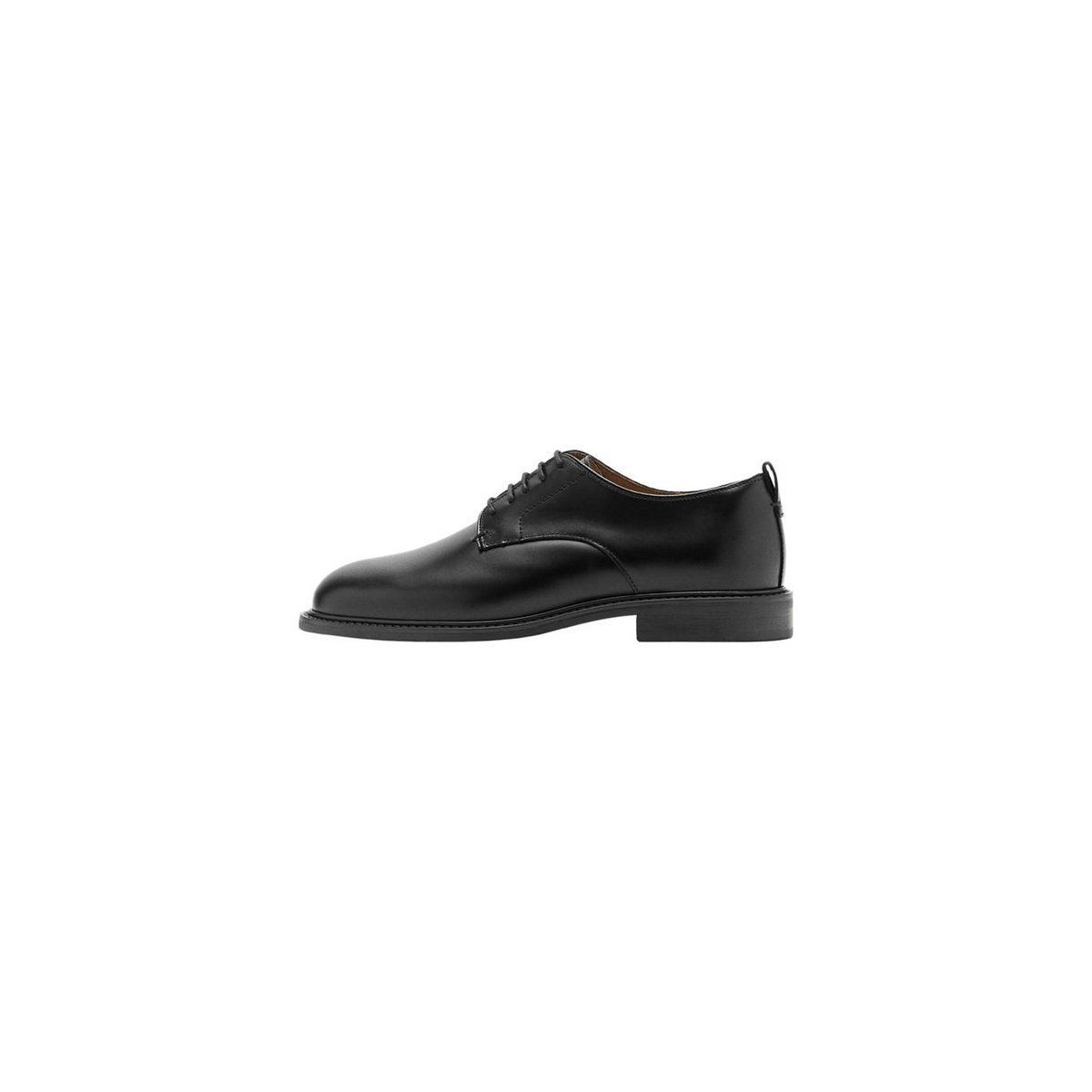 Chaussures lacées cuir noir, MANGO MAN