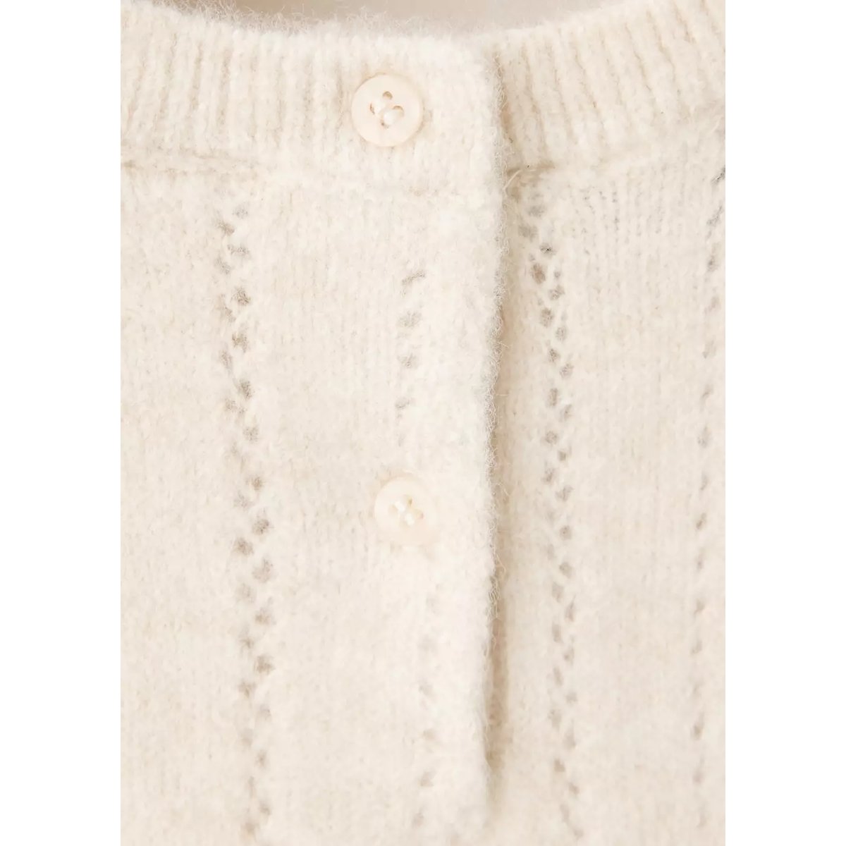 Gilet maille ajourée beige, MANGO BABY