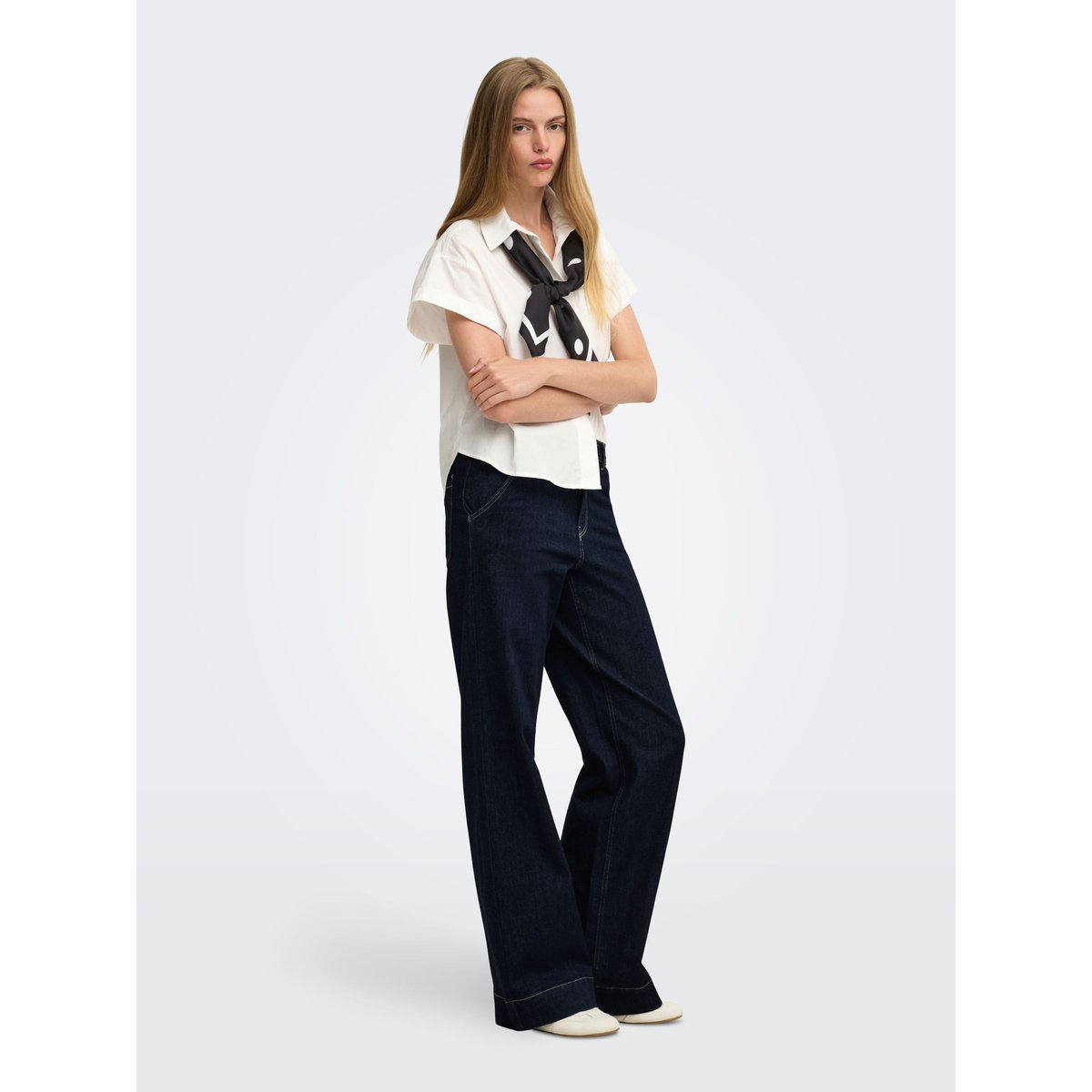 Jean À Jambe Large dark blue denim, ONLY