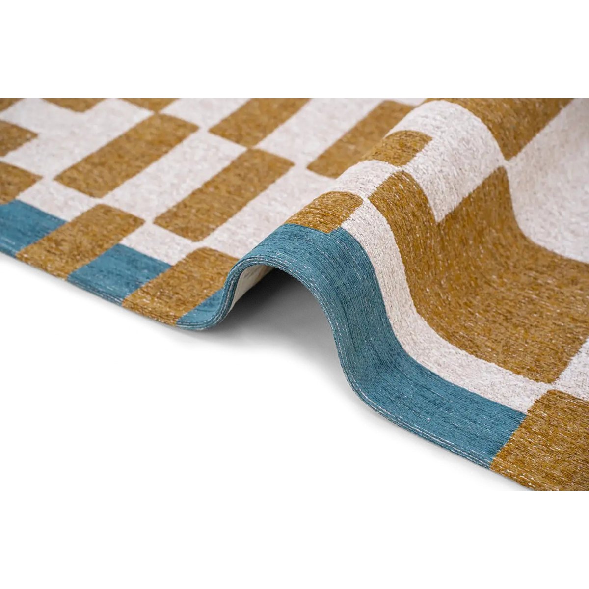 Tapis tissé plat moderne CHECKMATE marron, NOVATREND