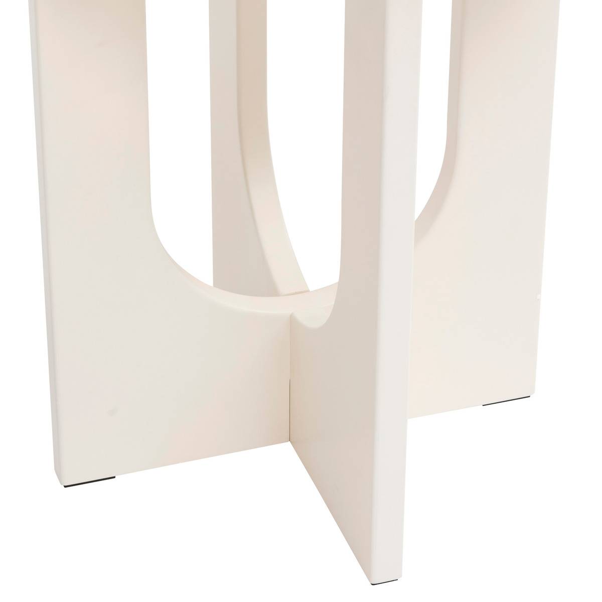 Table d’appoint piètement croisé en bois BLOOM ivoire, ATMOSPHERA