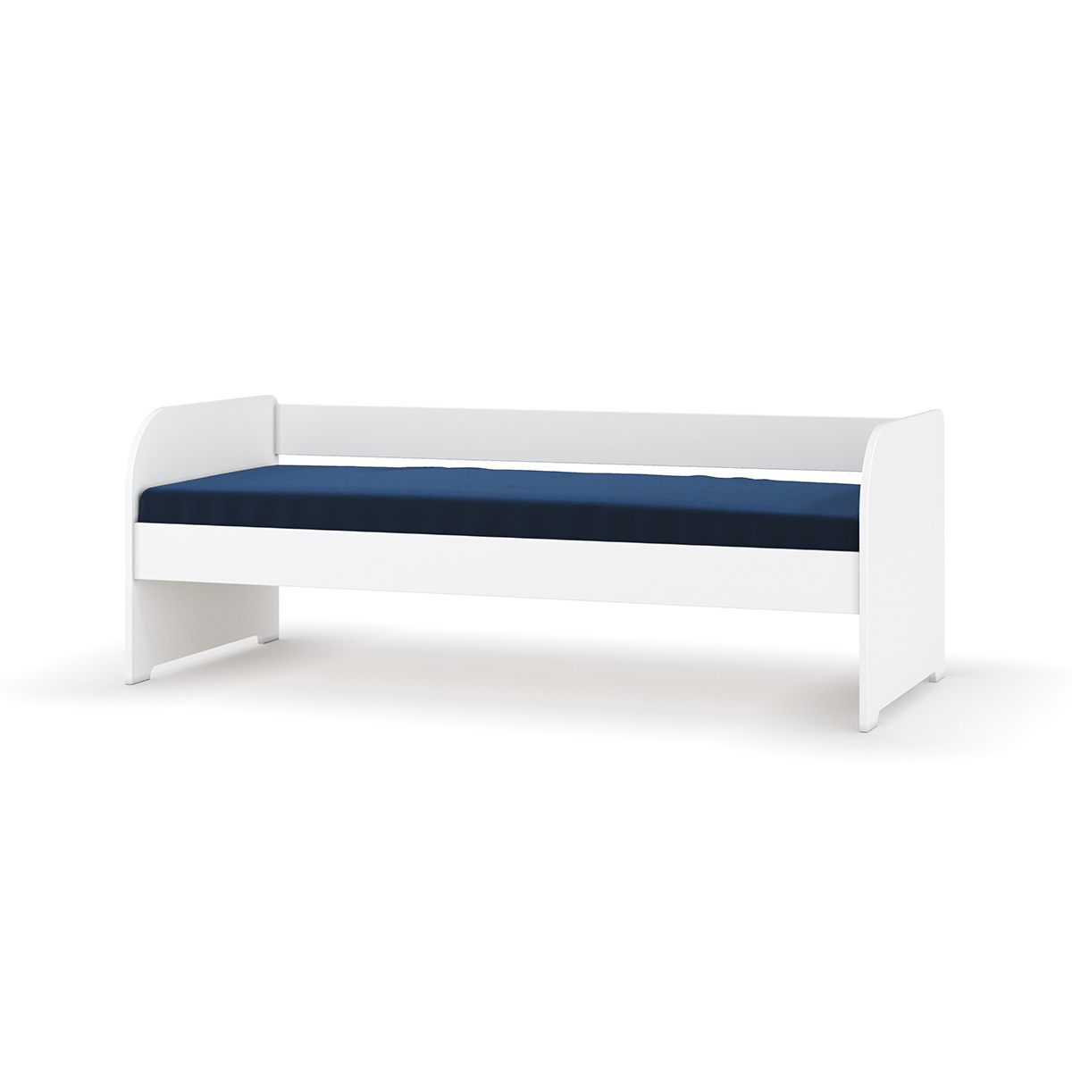 Pack lit banquette Gigogne avec matelas Bois massif  EZRA blanc, AKITEN RETAIL