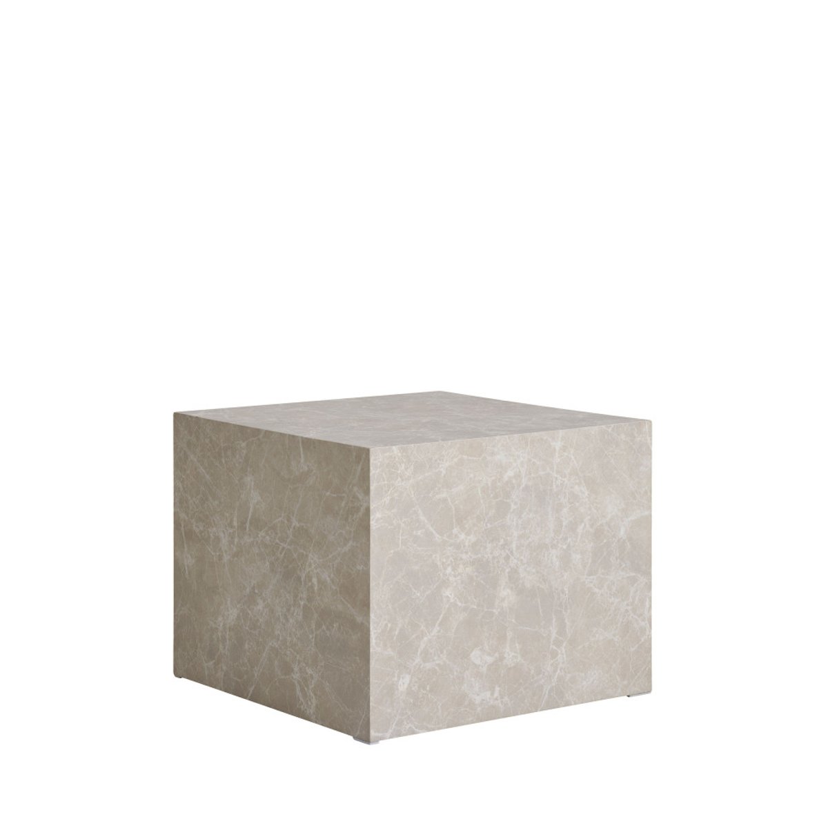 Lot de 2 tables basses carrées effet marbre  - PRAGUE beige, HOUSE NORDIC