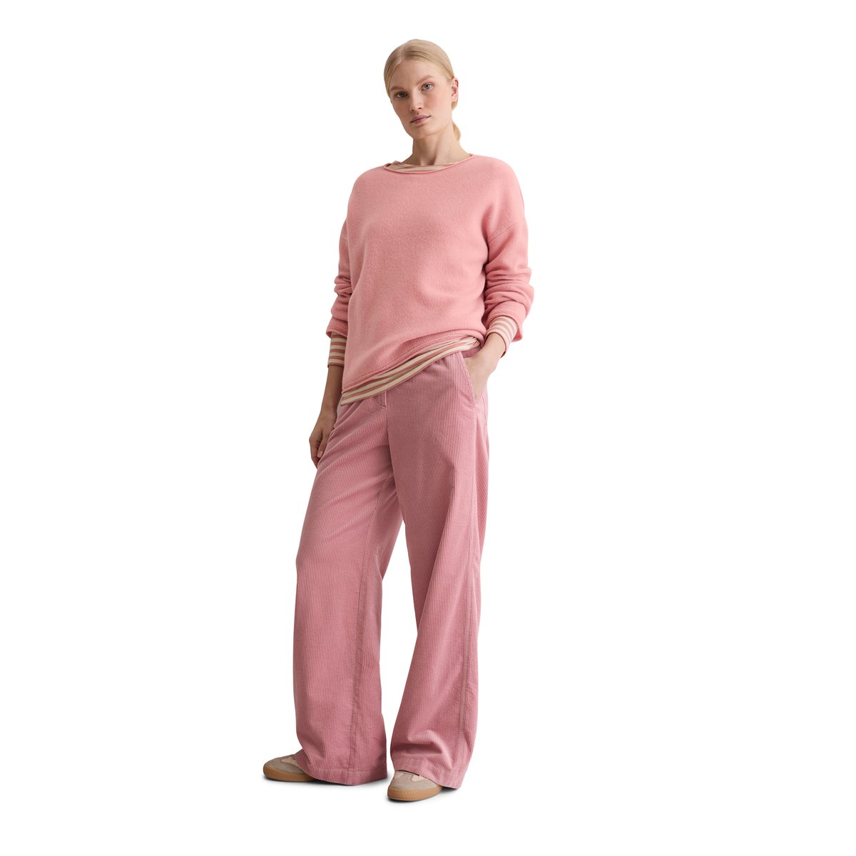 Pull oversized en laine d'agneau moelleuse rose, MARC O'POLO