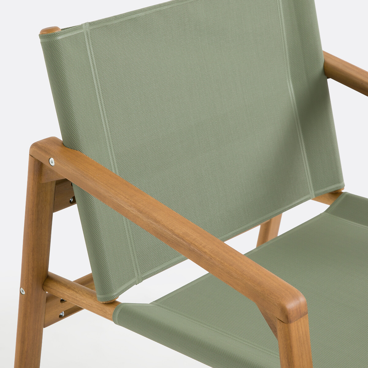 Salon de jardin bas, en acacia, 2 places, 2 fauteuils et 1 repose-pieds, LIVIE kaki, LA REDOUTE INTERIEURS