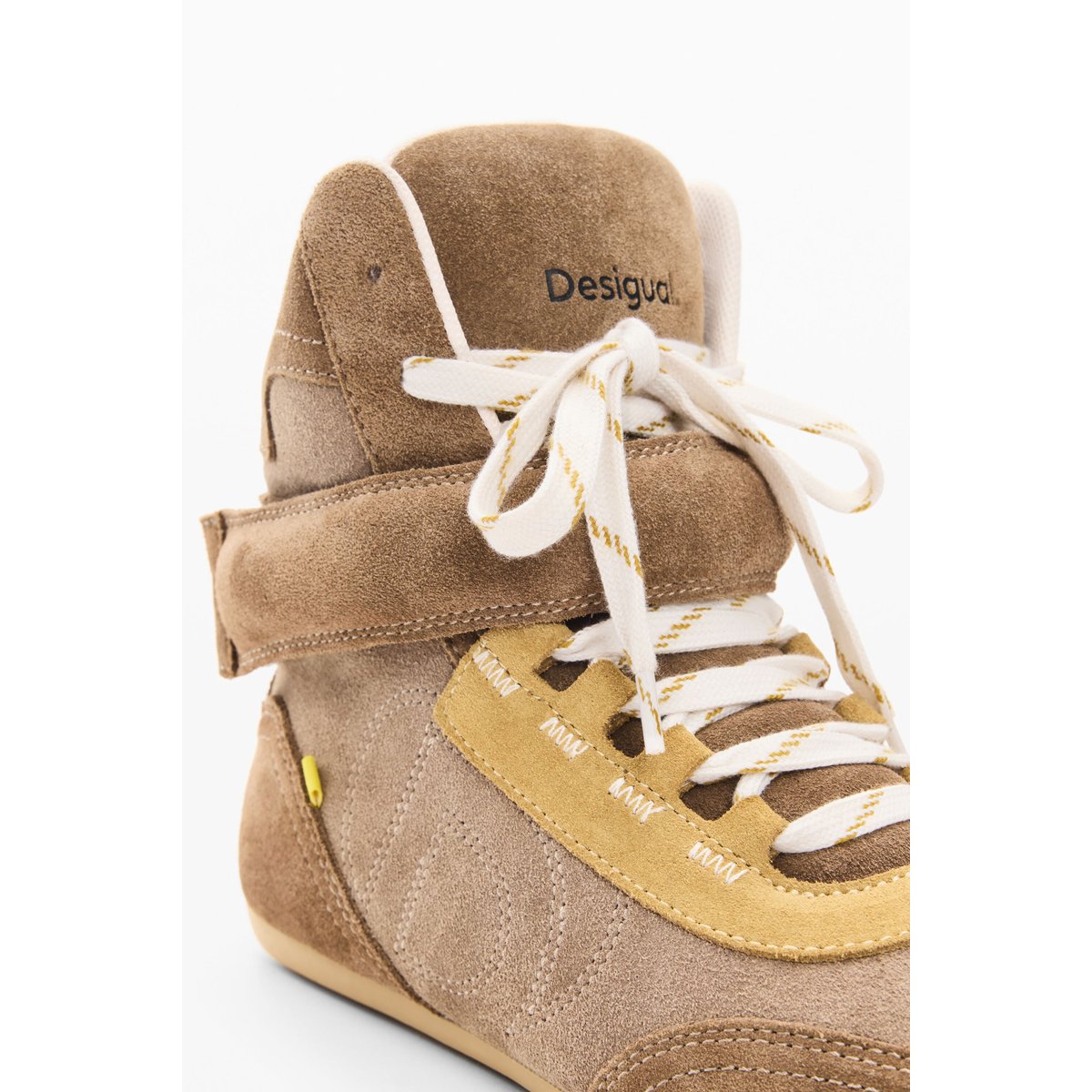 Baskets montantes 100 % cuir vert, DESIGUAL