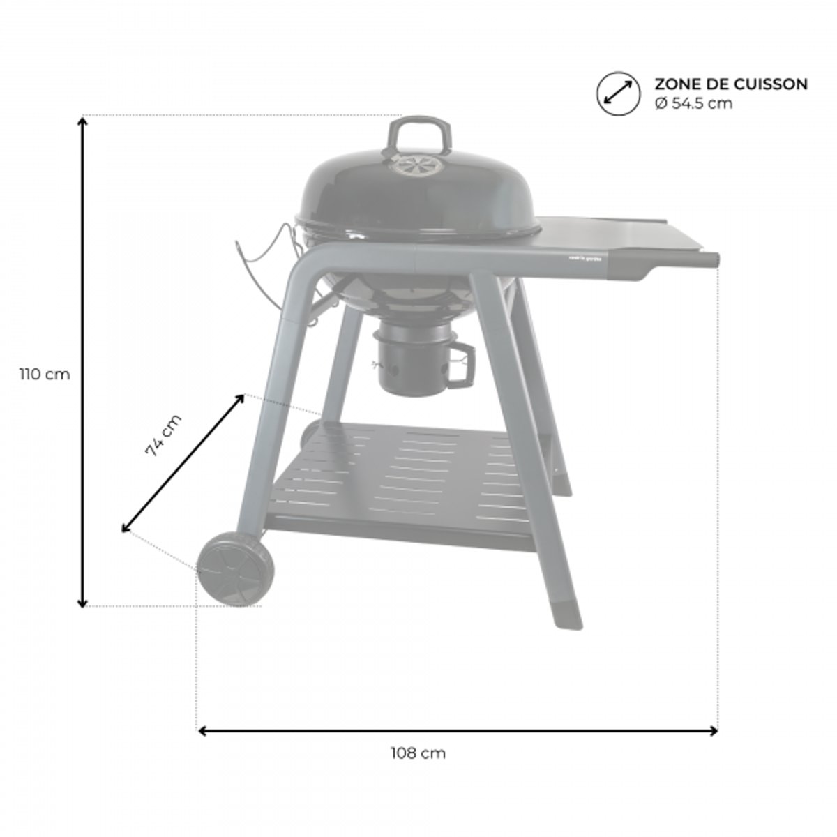 Barbecue charbon, TONINO 60 noir, COOK IN GARDEN