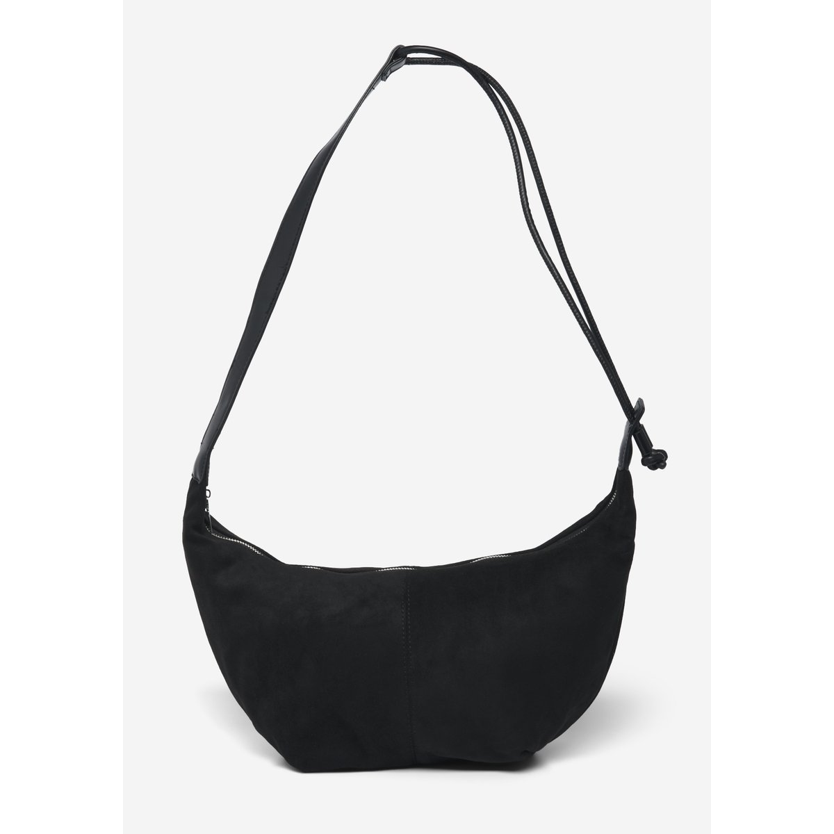 Grand sac banane effet suédine noir, LOLALIZA