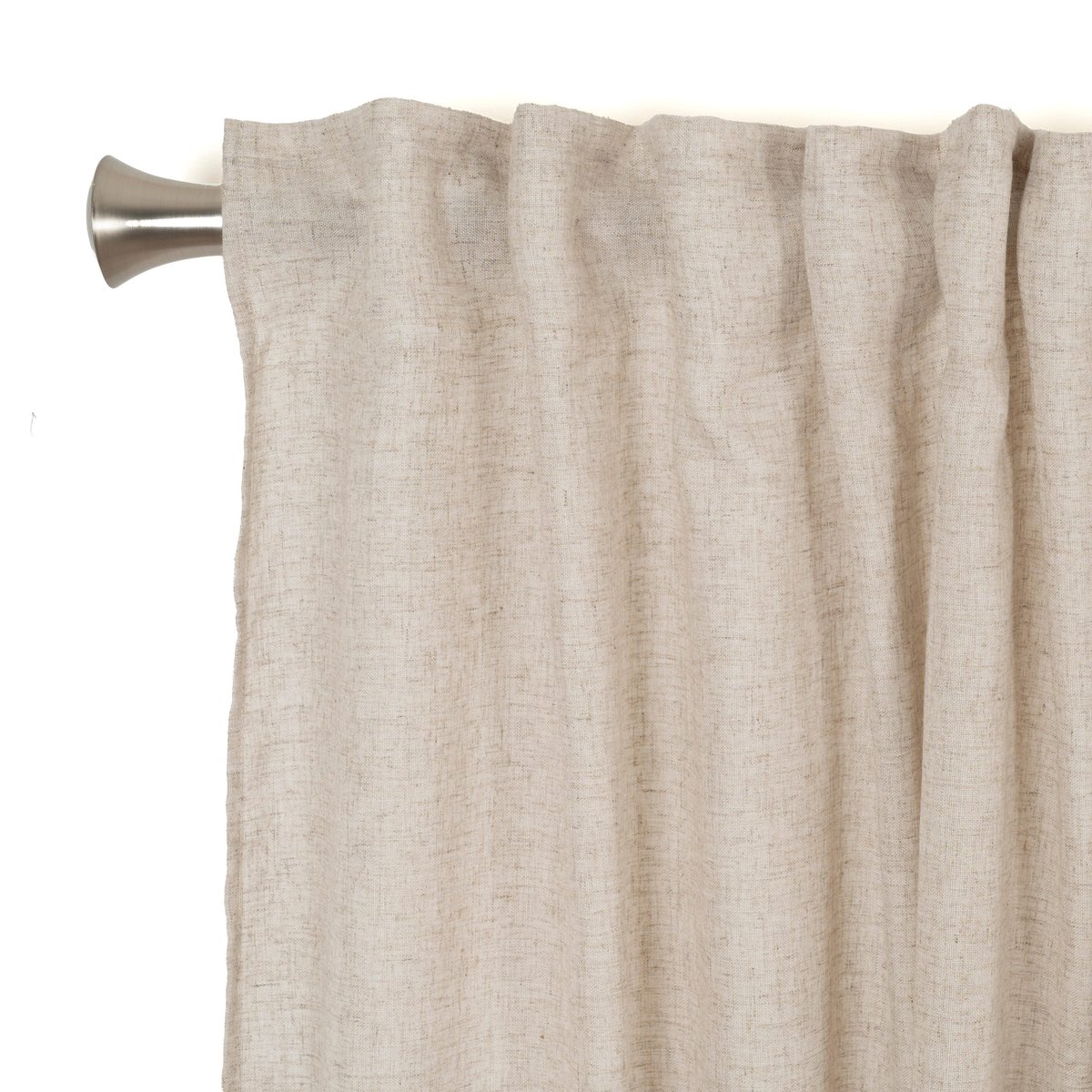 Rideau tamisant en polyester et lin, AYDEN beige, INSPIRE