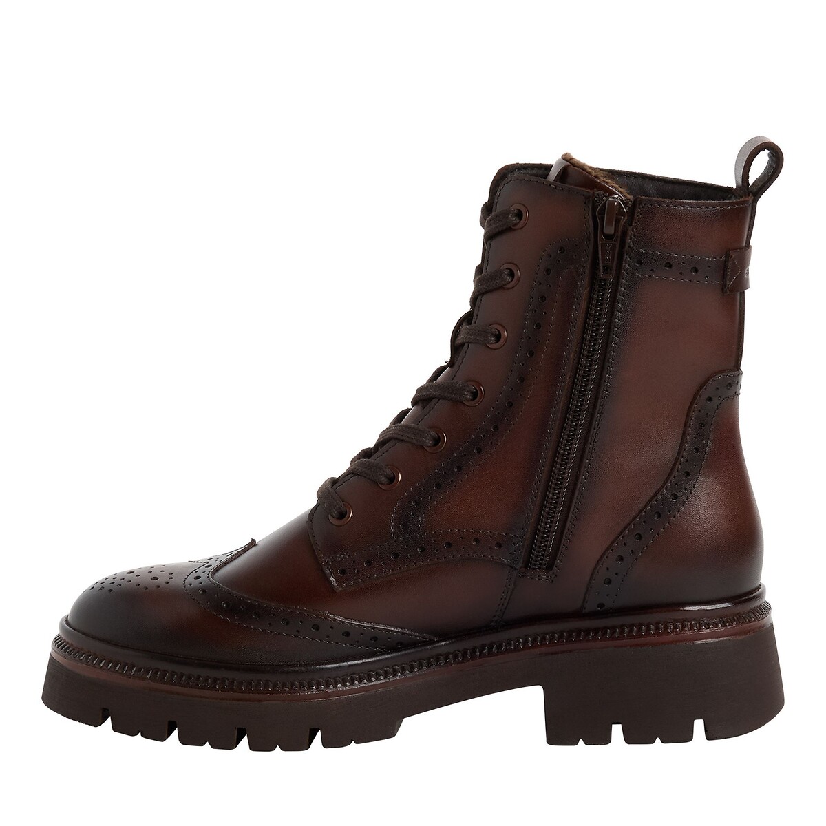 Bottines brogue à lacets, en cuir muscat, TAMARIS