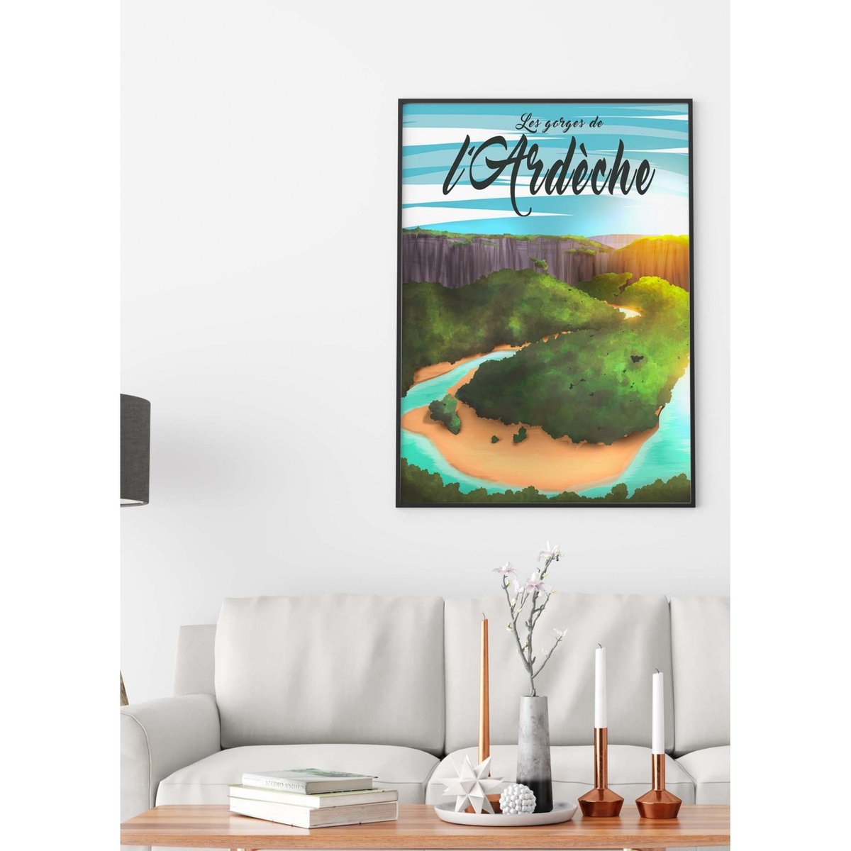 Affiche Gorges de l'Ardèche blanc, L'AFFICHERIE