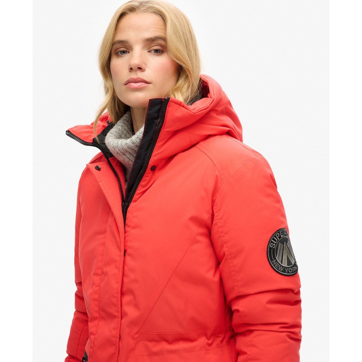 Parka matelassée City rouge soleil couchant, SUPERDRY