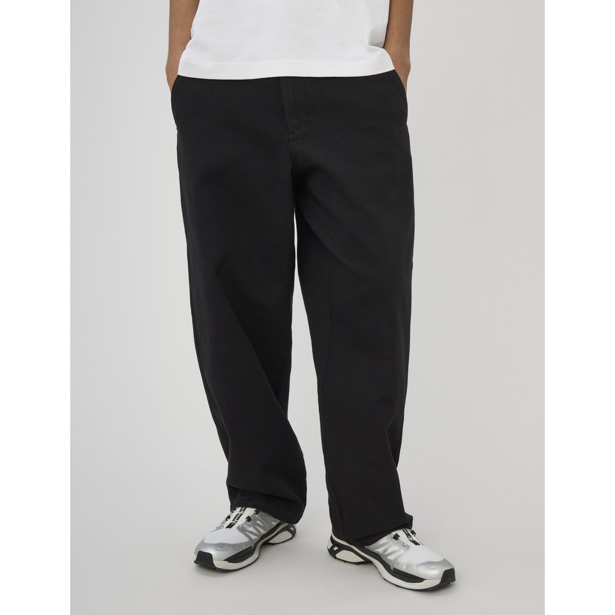 Pantalon chino twill large noir, BZB