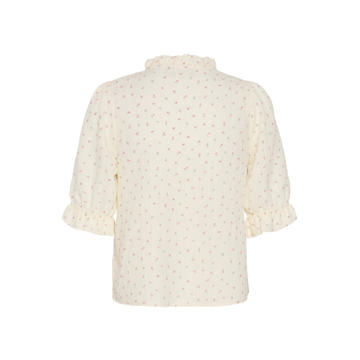 Chemise à manche courte blanc rose chalk w. pink roses, KAFFE