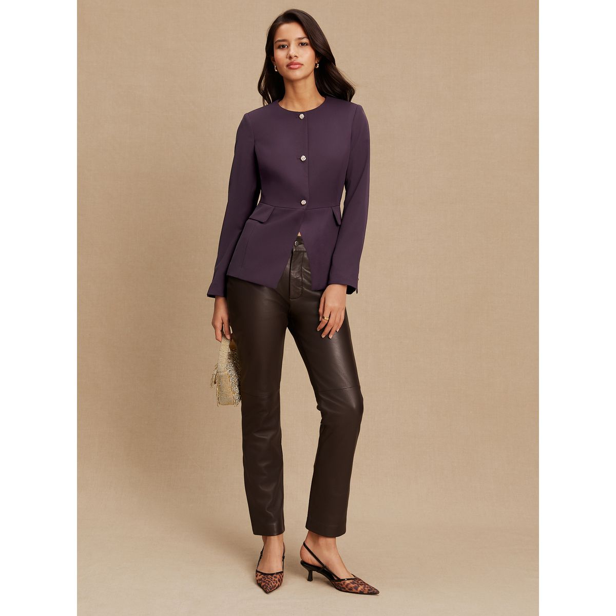 Blazer sans col violet, NEXT