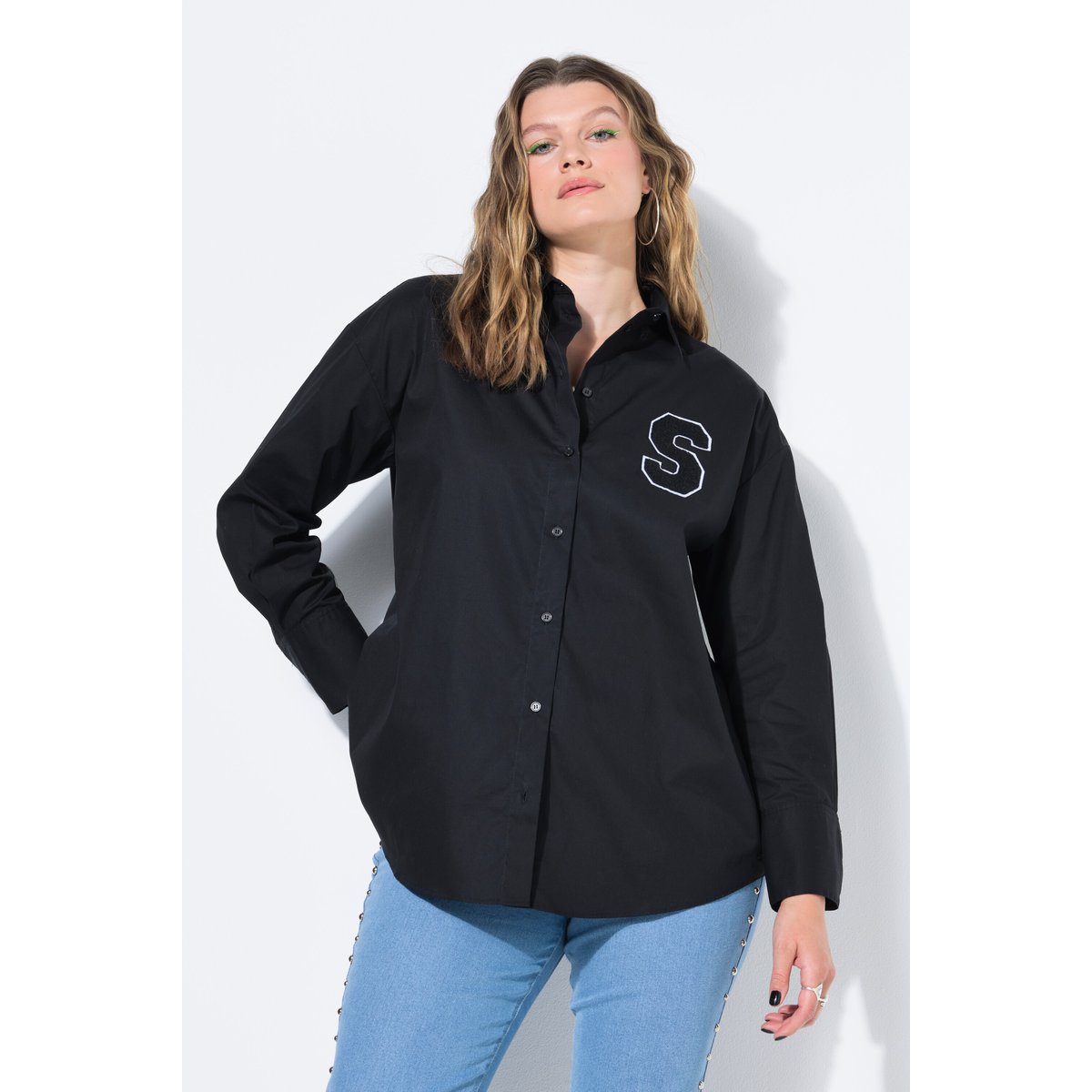Chemisier oversize à manches longues avec noir, STUDIO UNTOLD