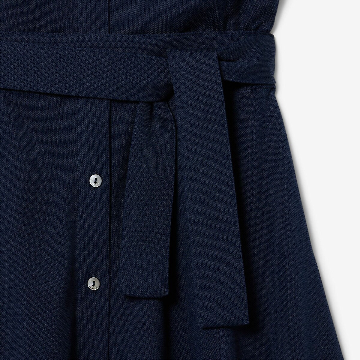 Vestido polo acampanado de manga corta azul marino, LACOSTE
