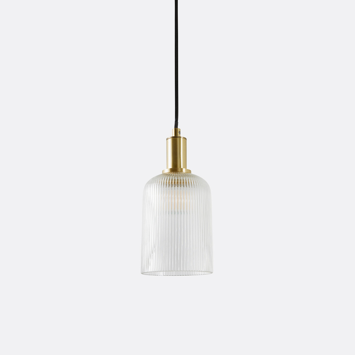 Suspension laiton et verre strié Ø10,9 cm, Bogota laiton, LA REDOUTE INTERIEURS