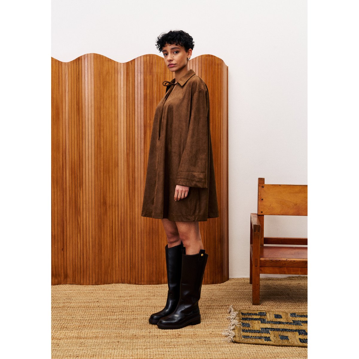 Robe AMSONIA marron glace, FRNCH