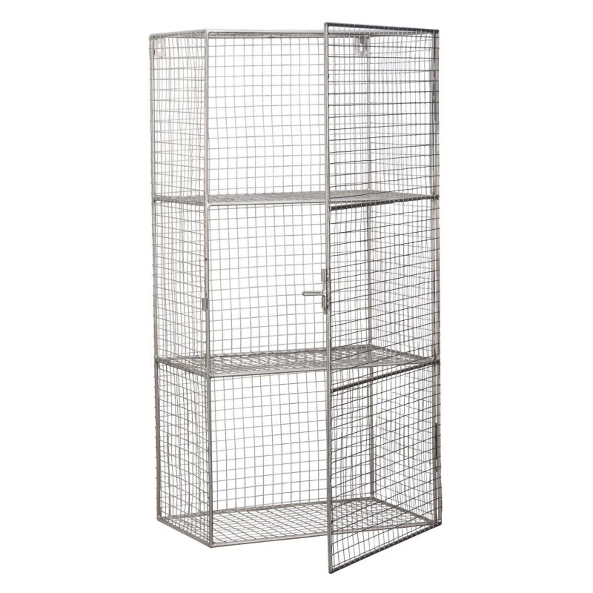 Etagère murale avec porte métal filaire argent, MADAM STOLTZ