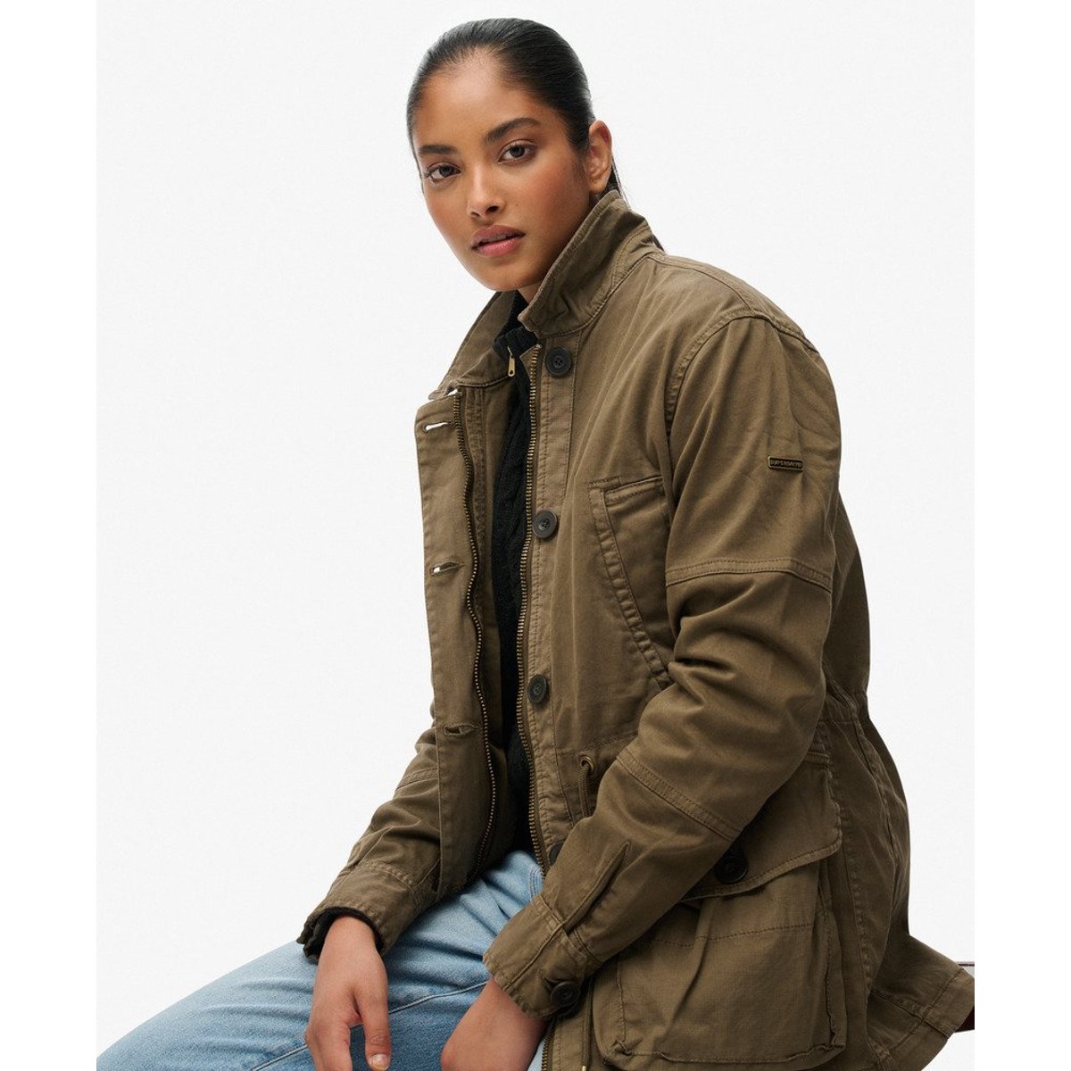Veste à Taille Basse olive intense, SUPERDRY