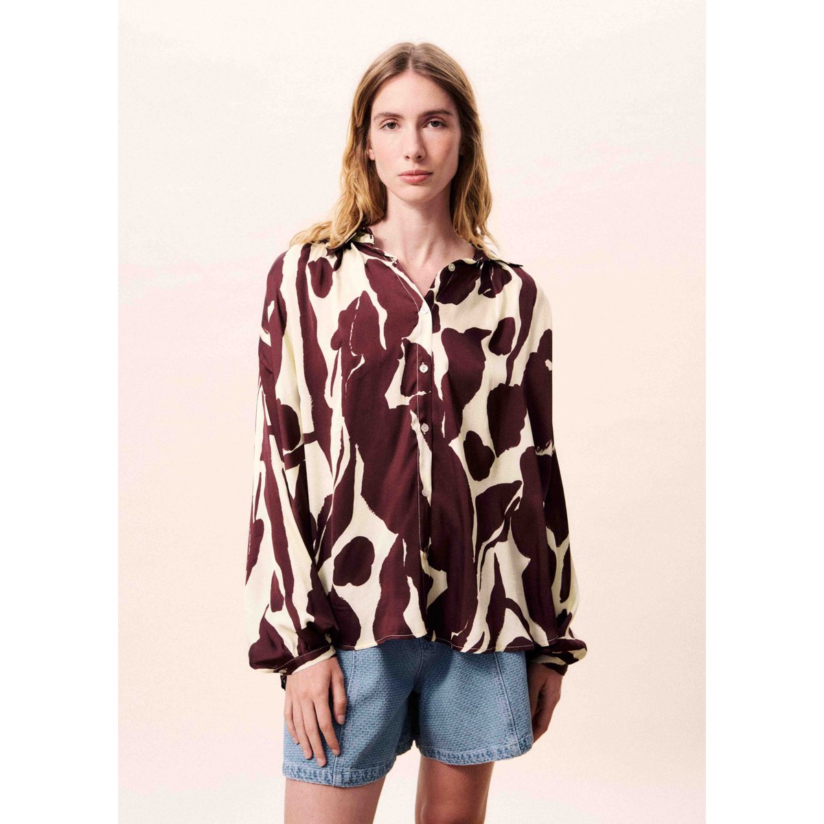 Chemise GANGE nenufar marron, FRNCH