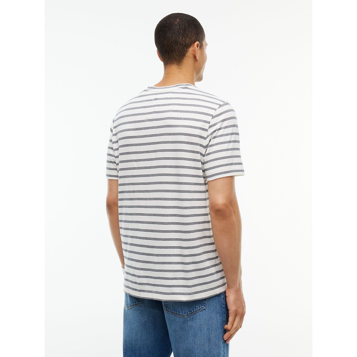 T-shirt manches courtes, coupe regular bleu marine/écru, TOMMY HILFIGER