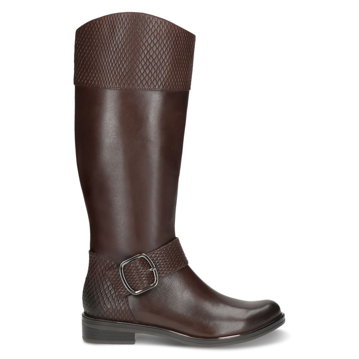 Bottes en cuir marron foncé combiné, CAPRICE